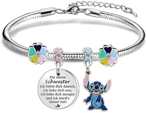 SANCHYA Cartoon Armband, Mädchen Armbänder, Charm Armband, Verstellbares Armband, Cartoon Glitzerndes Bettelarmband, Bettelarmband, Adventskalender Armbänder Ketten, Geschenk für Mädchen und Kinder
