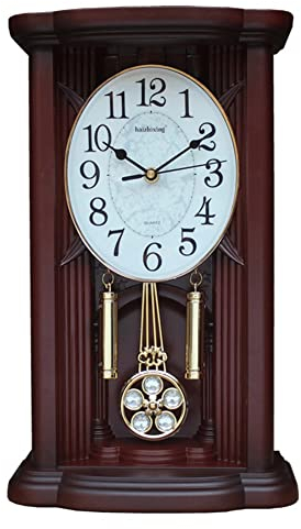 Vintage Tischuhr Pendeluhr, Vintage -Manteluhren, antike Tischuhr /Wanduhr, mit schwingender Pendel, batteriebetriebener Kamin for Wohnzimmer, Küche, Büro- und Regaldekoration Traditionelles/Klassisch