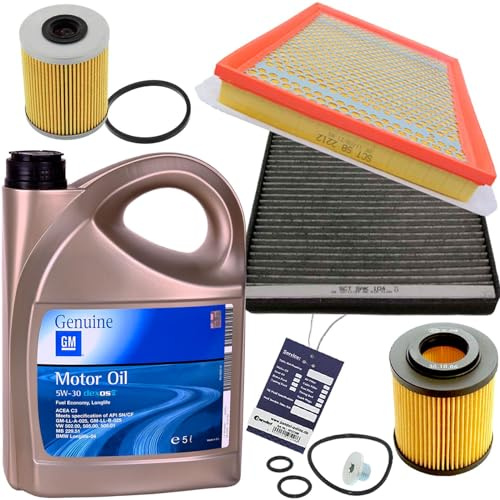 Inspektionskit+5L 5W30 Motoröl | Öl+Luft+Pollen+Kraftstoffilter+5L 5W-30 Kompatibel mit / Family B (A05)
