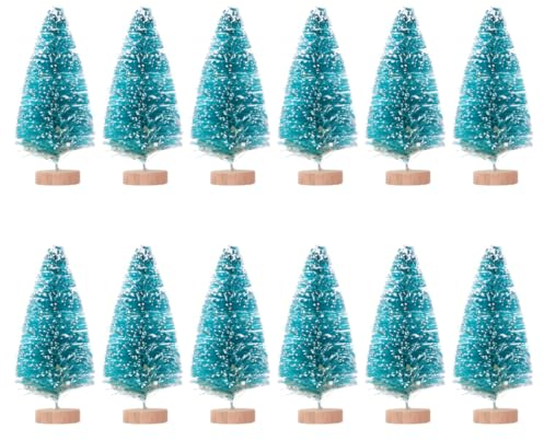 Kichvoe 12 STK Glasfaser-Mini-Weihnachtsbaum Kleiner Weihnachtsbaum für den Tisch Ornament künstlicher Weihnachtsbaum Mini-Weihnachtsbaum-Modell Weihnachtsfeier dekor eingesackt