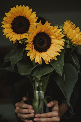 Holding Sunflowers in Vase - 5000 Piece Wooden Jigsaw Puzzle - Thick, sturdy pieces for family fun