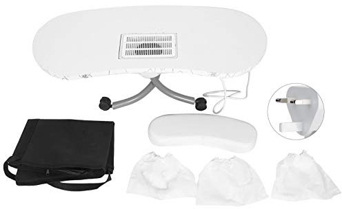 Foldable Nail Desk with Dust Collector ,Moveable Nail Salon Technician Desk for Home Manicure、spa Salon(UK220V)