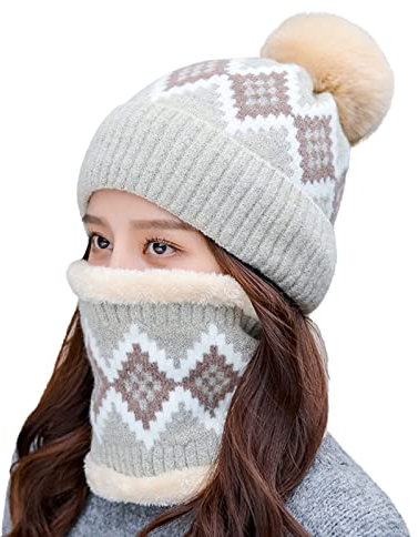 DRALOFAO Schlauchschal Herren Personalisiert Schlauchschal Weihnachten Dünner Kappe Christmas Bunt Mütze Herren Halstuch Schal Grau Warm Personalisierte Halstuch Herren, Mütze Damen