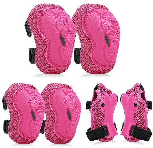 YooxArmor Knieschoner Kinder 6er Set,Schoner Inliner Kinder 3-8 Jahre | Schützer Inliner Kinder mit Knie-,Ellenbogen- und Handschoner,Protektoren Kinder für Inline Skates Skateboard Rollschuhe