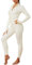 Voqeen Tuta Donna Manica Lunga Zip Up Leggings Scollo a V Yoga Tuta Aderente Cerniera Completo Elegante Playsuits Jogging Rompers Pantaloni Tute