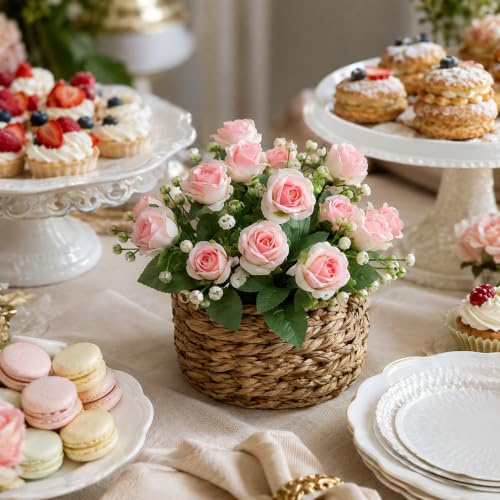 astylishome Faux Flowers that Look Real 30 Pcs Artificial Rose Flower Pink Realistic Roses for Wedding Party Decoration Garden Decoration DIY Craft Project 1609