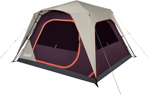Coleman Skylodge Instant Tent with Rainfly, 4/6/8 Person Family Tent Sets Up in a Minute, Includes Pre-Attached Poles & Carry Bag