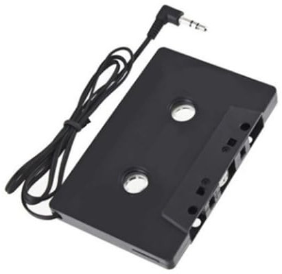 Adaptateur de Cassette de Voiture avec Prise Jack 3,5 Mm, Adaptateur Auxiliaire de Cassette de Voiture, Son Clair, Compatible avec MP3 MP4, Téléphone, PC, Lecteur CD AUX, (Black)