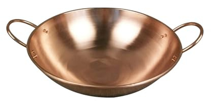 Pure Copper Pot Hot Pot Thick Cooking Pot Elegant Fry Pan Handmade with Double Handles Saucepan for Parties Home Commercial, 28cm