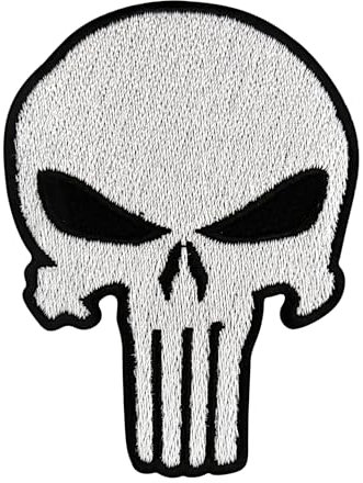 Urbanski Patch Punisher Totenkopf Skull zum Aufbügeln 8 x 6 cm | Aufnäher Applikation Bügelbild