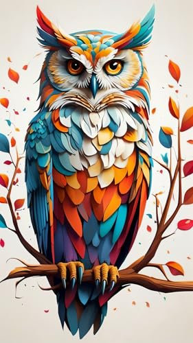 ARTGOTO Peinture par Numero Adulte Grand Format,40x70cm Peinture par Numéro Adulte Animaux Hibou A,Paint by Numbers for Adults pour Décoration Murale(Sans Cadre)