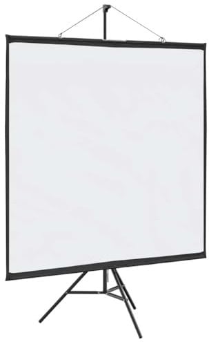 vidaXL Beamer Leinwand mit Stativ 81 Zoll 1:1, Projektionswand, Leinwand, Heimkino-Leinwand, Beamer Leinwand, Rolloleinwand