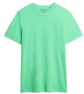Superdry Herren Klassisches Essential T-Shirt Verewaschenes Dry Neon Limette XXXL