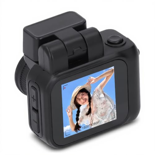 Dpofirs Digitalkamera, Klein Daumenkamera, 1080P Kleine Digitalkamera, mit Blitzlicht, Retro Kompaktfotografie Videokamera, Schlüsselanhänger Kamera, für Vlogging Studenten (Keine