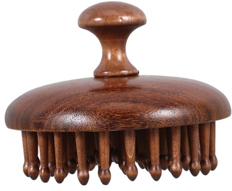 Holzmassagekamm mit 79 Zähnen für Kopfhaut und Haar | Braun, für Damen und Herren, Ergonomische Form, Angenehmer Griff, Unisex Design