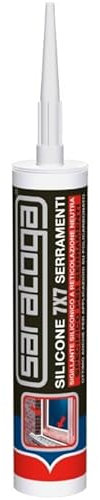 Saratoga Sigillante Trasparente per Serramenti - 7 X 7 Monocomponente per Pareti/Muro, Silicone, Water Resistant, 5-40°C, Tixotropico, Serramenti e Bricolage