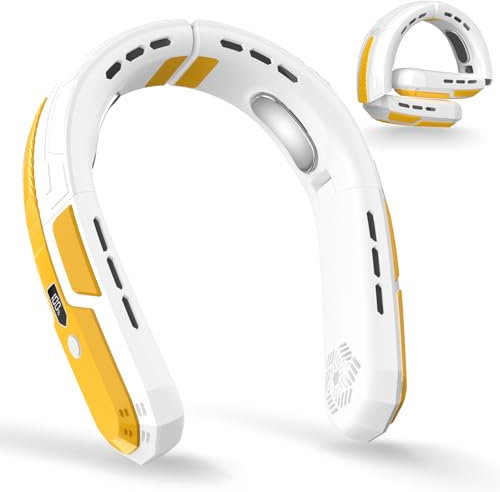 Kukiwhy Tragbarer ventilator, 6000mah Akku Hals Ventilator Wiederaufladbarer, 3 Geschwindigkeiten Faltbarer Ventilator Leise Mini Ventilator für Reisen im Freien Drinnen, geschenke Für Männer Frauen