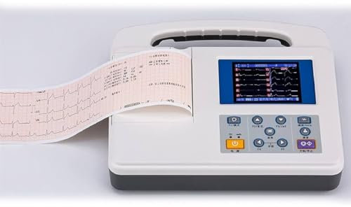 Portable ECG Machine - Mobile Heart Monitor, 12-Lead 3-Channel Color LCD Electrocardiograph, Digital EKG Monitor with Printing Paper for Home Use