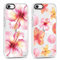 Saqmkil 2 Pièces Coque pour iPhone 7/8/SE 2022/SE 2020, Étui de Protection avec Aesthetic Design Fleur Hibiscus Motif, TPU Transparente Femme Fille Housse Etui Bumper Cover pour iPhone 8 4,7'', Rose