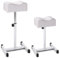 RELAX4LIFE Tabouret de Pédicure Hauteur Réglable 44-65 CM, Repose-Pieds Pédicure avec Coussin Doux, Support Pieds Portable pour Pédicure, Manucure, Spa, Charge 10 KG (Blanc)