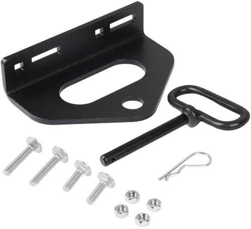 Emiif Kit d'attelage de remorque pour tondeuse à gazon, attelage de remorque en acier robuste avec crochet et rainure de chaîne pour tracteur, VTT, chariot de golf