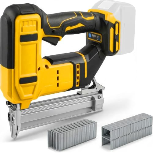 18GA Cordless Nail Gun Compatible with Dewalt 20V— Multi Electric Brad Nailer & Staple Gun with 500 Nails and 500 Staples for Woodworking, Dual Safety Switch, 2 Firing Modes (No Battery)
