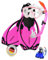 AQUAZON Miami Schnorchelset, Schwimmset, Tauchset, Taucherbrille mit Anti Fog Tempered Glas, Silkon, Semi Dry Schnorchel, verstellbare Flossen für Kinder, Farbe:pink, Größe:32/37