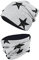 TupTam Unisex Kinder Beanie Mütze Schlauchschal Set, Farbe: Sterne Schwarz/Grau Meliert, Größe: 56-58