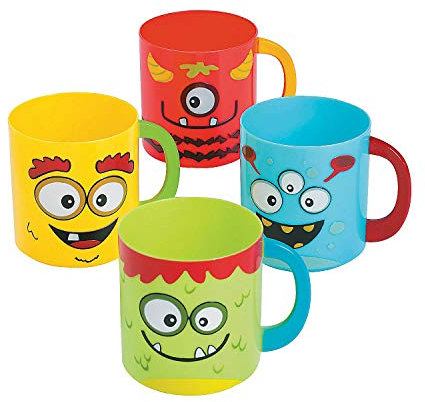 Oriental Trading Mini Monster Plastic Mugs 12-Pieces