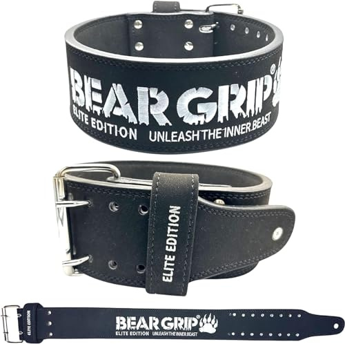 BEAR GRIP Power Belt - Elite Edition Premium Double Pong Gewichthebergürtel (XXL, Schwarz)
