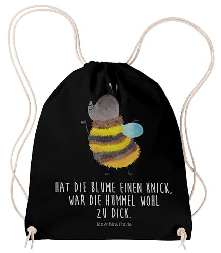 Mr. & Mrs. Panda Sportbeutel Hummel flauschig - Geschenk, Sportbeutel Kinder, Stoffbeutel, Gute Laune, Natur, Kleine Sporttasche, Tiere, Tasche,