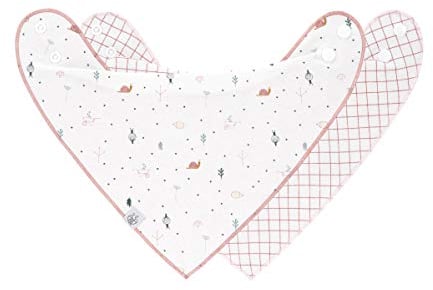 LÄSSIG Baby Lätzchen Halstuch Dreieckstücher Set 2 Stk. Bio-Baumwolle Druckknopf wendbar/Baby Bandana Garden Explorer Schnecke