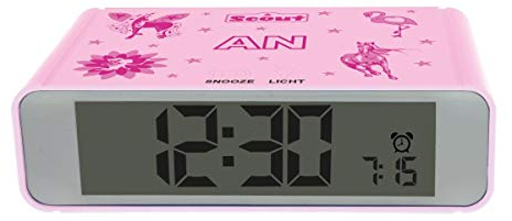 Scout Wecker, Kunststoff, pink, eckig