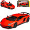 Lamborgihini Aventador LP 750-4 SV Superveloce Rot Orange Coupe Ab 2015 1/24 Burago Modell Auto mit individiuellem Wunschkennzeichen