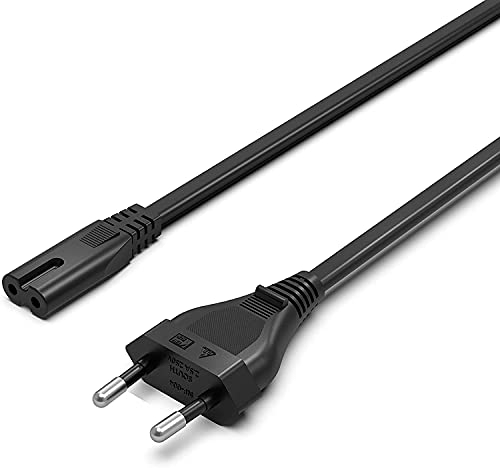 Superer 2 Pines Cable de Carga Compatible con HP, Canon, Samsung, LG, Philips, Sony, Panasonic, Harman Kardon, OfficeJet Pro, deskjet, drucker, TV, PC, Monitor, Drucker