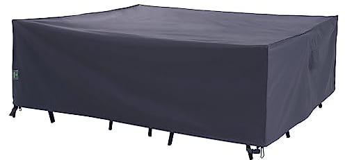 F&J Outdoors Gartenmöbel-Abdeckung, Robust Schutzhülle für Garten Möbelsets Schnittsofas Wasserdicht Schneeschutz UV Beständige Wind und Wetterfest Plane, 275x205x80cm, Grau