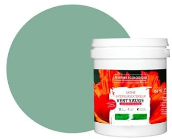 BOX DECO COULEURS Peinture naturelle écologique intérieur extérieur aspect satin Natura - 1L, Vert Sauge