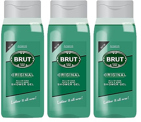 Brut 3 x Original All In One Showergel Hair & Body Duschgel je 500 ml for men