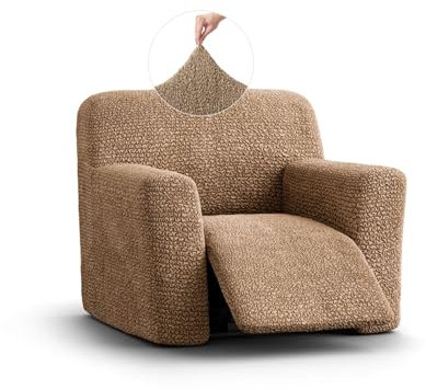 PAULATO - Stretchhusse für Relaxsessel Sesselbezug 1 Sitzer, Mikrofasergewebe, Kratzfest, maschinenwaschbar, patentierte WavyTech-Technologie - Made in Italy - Cappuccino