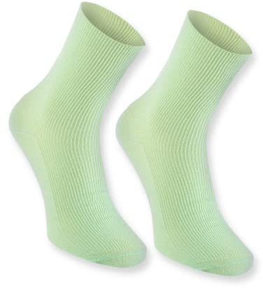 Rainbow Socks - Hombre Mujer Calcetines Diabéticos Sin Elasticos - 1 Par - Verde - Talla 42-43