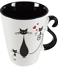 VERONI Tazza Miau 3 Gatti, 350ml, porcellana di alta qualità, idea regalo, Gatti