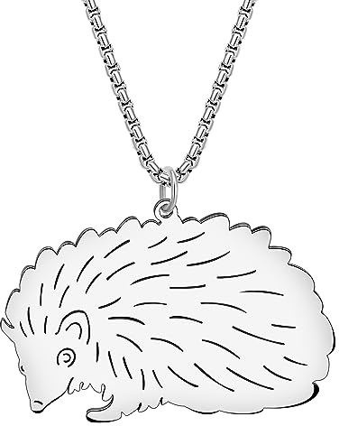 LONYOO Edelstahl Pelzige Igel Halskette 18K Gold Kette Anhänger Charms Geschenke für Frauen Mädchen Modeschmuck