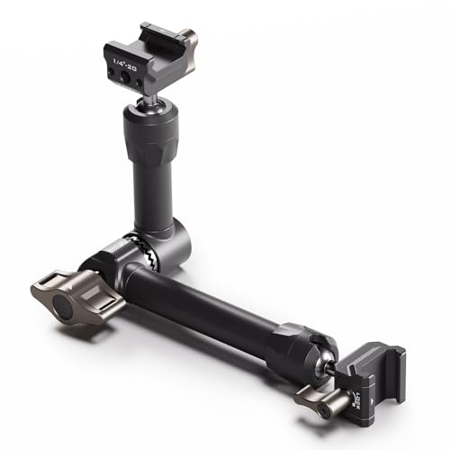 Tilta 10 Profi-Gelenkarm mit Zwei NATO-Befestigungselementen, Magic Arm Kameraarm kompatibel mit Kameras, Monitoren und LED-Leuchten Schwarz TA-PAA-B