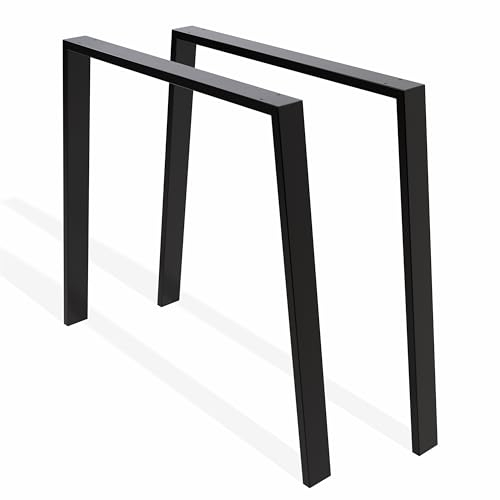 Sossai® Design Pied de Table en Profilés d'acier TKW2 | 2 pièces | Armature de Table | 65 cm x 85 cm x Hauteur 72 cm | Couleur : Noir | Acier de Haute qualité