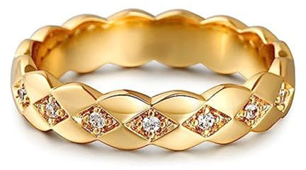 Jeulia Verlobungsring aus Sterlingsilber, gemeißelte Blume und Blatt, einzigartiger Zirkonia-Ring für Damen, Verlobungsring, Schmuck, Geschenk (Gelbes Gold, 62(19.8))