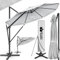 tillvex® Premium Alu Sonnenschirm 330 cm + Abdeckung & Windsicherung | Ampelschirm 6-Fach verstellbar mit Kurbel | Gartenschirm 360° Drehbar Neigbar Kippbar | UV50+ wasserdicht