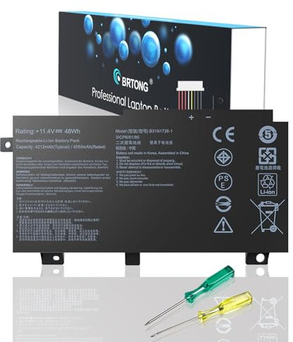 B31N1726 - Batería de Repuesto para ASUS FX80 FX86 TUF FX505GT FX505GM FX505GE FX505GD FX505DT FX505DV FX505DY FX505 FX504GD FX504GE FX504GM FX504G FFX80 FX80 FX800 FX800 FX800 GD FX800 G A41LK9H