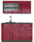 Vicco Singleküche R-Line, Bordeaux Hochglanz/Anthrazit, 140 cm, AP Marmor