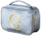Kaululu Trousse de Maquillage pour Femme Trousse de Maquillage Personnalisé Gravé avec Fleur et Nom Trousse de Toilette Voyage Pochette Maquillage Makeup Bag (#Bleu Clair)