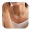 Adramata Halskette und Armband Set für Damen - Paperclip Edelstahl 18K Vergoldet Schmuck - Stapelbar Wasserfest in Rosegold/Silber/Gold